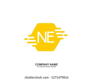 NE Initial letter geometric logo vector