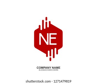 NE Initial letter geometric logo vector