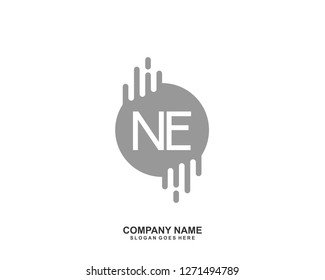 NE Initial letter geometric logo vector