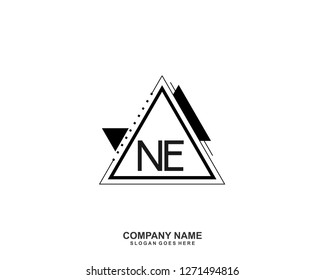 NE Initial letter geometric logo vector