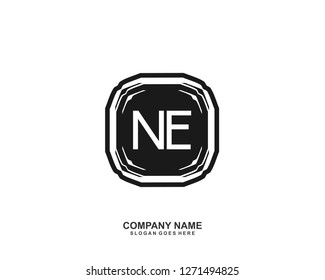 NE Initial letter geometric logo vector