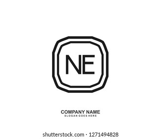 NE Initial letter geometric logo vector