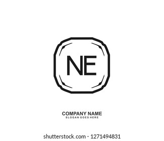 NE Initial letter geometric logo vector