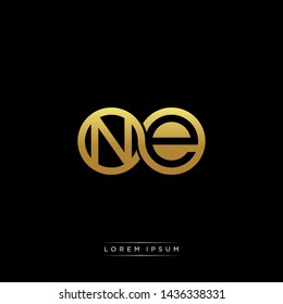 NE initial letter linked circle capital monogram logo modern template