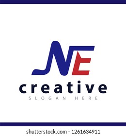 ne initial letter logo vector template