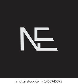 NE initial logo Capital Letters black background