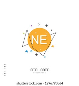 NE Initial logo template vector