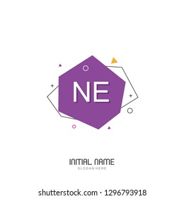 NE Initial logo template vector