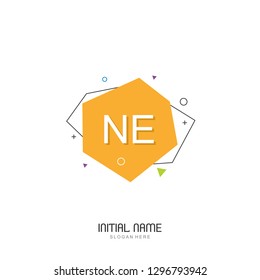 NE Initial logo template vector