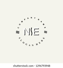 NE Initial logo template vector