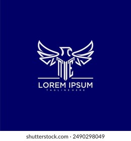 Monograma inicial NE para logotipo de empresa con Imagen de águila