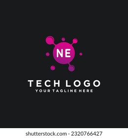 NE initials bubble logo template vector illustration stock image