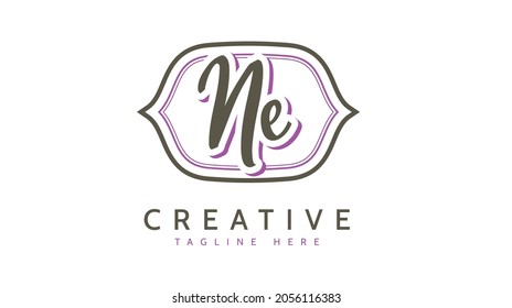 Nuevas iniciativas, vector de logotipo de escritura a mano