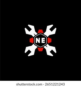 NE Initiales Vektor Stok Otomotif Logo Design