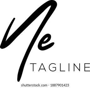 NE  Letter Initial Logo Design, Vector Template