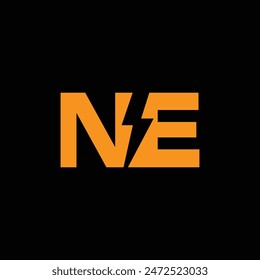 Ilustración vectorial de Plantilla de diseño de logotipo inicial de letra NE