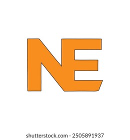 ILUSTRACIÓN VECTORIAL de Plantilla de diseño de logotipo inicial de letra NE