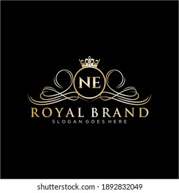 NE Letter Initial Luxurious Brand Logo Template.