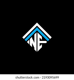 Diseño creativo del logotipo de la letra NE con gráfico vectorial, logotipo NE simple y moderno.