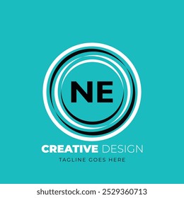 Diseño creativo del logotipo de la letra NE. Nuevo diseño único. Ilustración vectorial