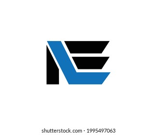 Diseño del logotipo de la carta NE Vector moderno creativo