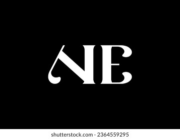 NE letter logo design and monogram logo design