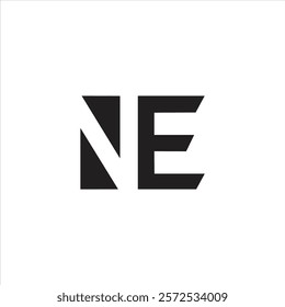 NE letter logo design with negative space modern and creative logo design, NE cleverly crafted using negative space