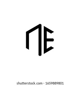 NE Letter Logo Design polygon Monogram Icon Vector Template