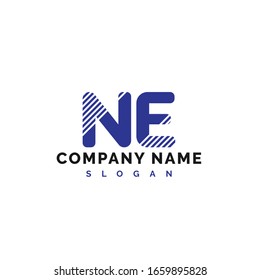 Diseño del logotipo de la carta NE. Ilustración vectorial de la letra NE - Vector