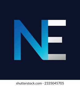 Plantilla vectorial de diseño del logotipo de la carta NE.