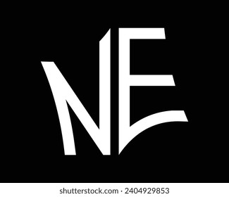 Diseño vectorial del logotipo de la letra NE