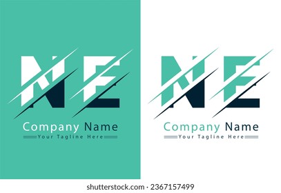 Elementos de plantilla de diseño de vectores de logotipos de letras NE