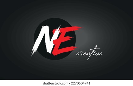 NE Letters Brush Paint Logo icon, Elegant Vector Design