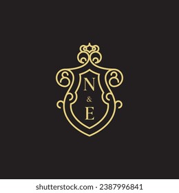 Logotipo inicial vintage de la línea NE en un diseño profesional de alta calidad que se imprimirá en cualquier medio de impresión
