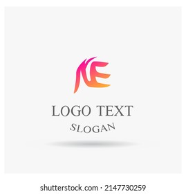 Idea de diseño creativo con logotipo NE
