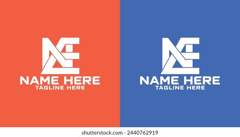Diseño de logotipo NE, monograma vinculado NE bold