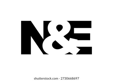Diseño de logo NE en estilo atrevido. Símbolo de identidad blanco y negro. Emblema de tipografía moderna. Icono de marca Corporativa. Mínima Plantilla de negocio.