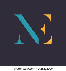 NE logo design. Company logo. Monogram logo. Letters N and E.