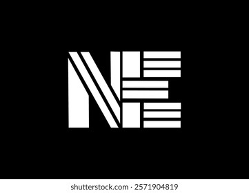 NE Logo Design Template Vector Graphic Branding Element.
