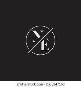 Diseño del logo de NE. Ilustración vectorial.