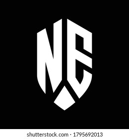 ne logo monogram with emblem shield style design template