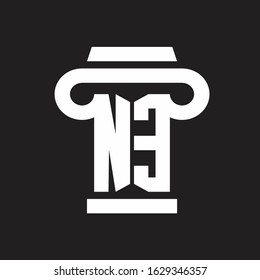 NE Logo monogram with pillar style design template