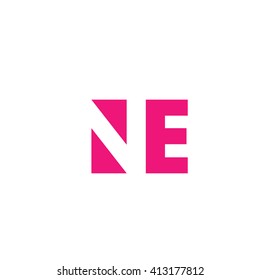 NE Logo. Vector Graphic Branding Letter Element. White Background