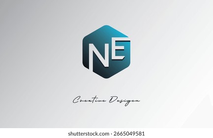 NE Minimal Polygon Shape Símbolo de espacio negativo Abstractas para uso de marca"