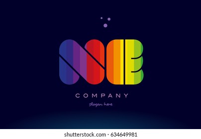 ne n e alphabet letter colorful creative colors text dots creative company logo vector icon design template