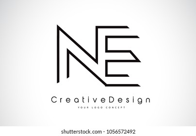 NE N E Letter Logo Design in Black Colors. Creative Modern Letters Vector Icon Logo Illustration.
