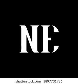 Nueva letra blanca. Plantilla de logotipo de carta simple y creativa.