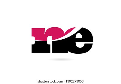 ne n e pink and black alphabet letter combination suitable as a logo icon design for a company or business