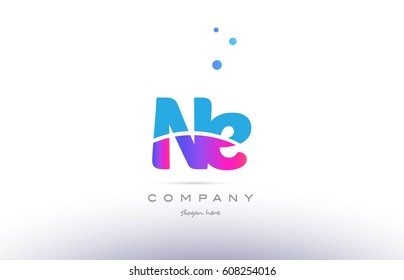 ne n e  pink purple blue white uppercase lowercase modern creative alphabet gradient company letter logo design vector icon template