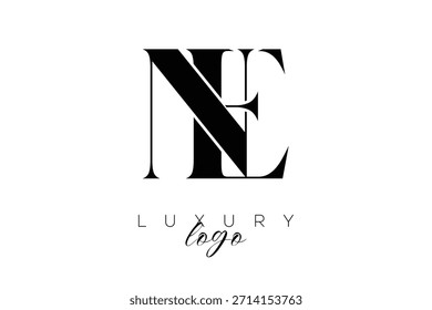 NE Serif Letter Monogram Typography Logo for Elegant Premium Branding Identity